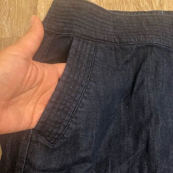 Vintage Red Engine Jean dark denim pencil mini skirt with slit Cerise-28 - Picture 5 of 11